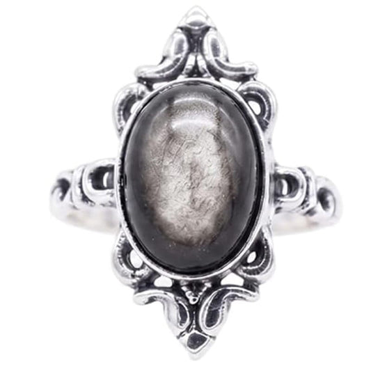 Amethyst - adjustable ring in hypoallergenic brass