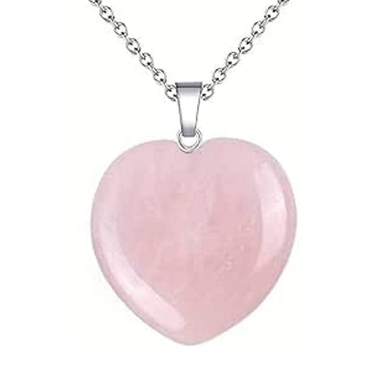 Rose quartz - necklace with heart pendant