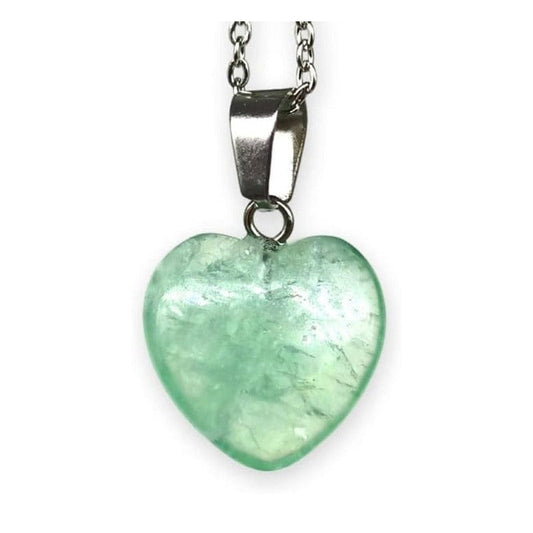 Fluorite Verde - collana con ciondolo cuore