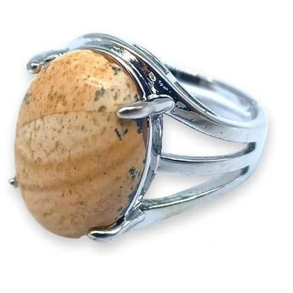 Jasper Landscape - adjustable ring in hypoallergenic brass