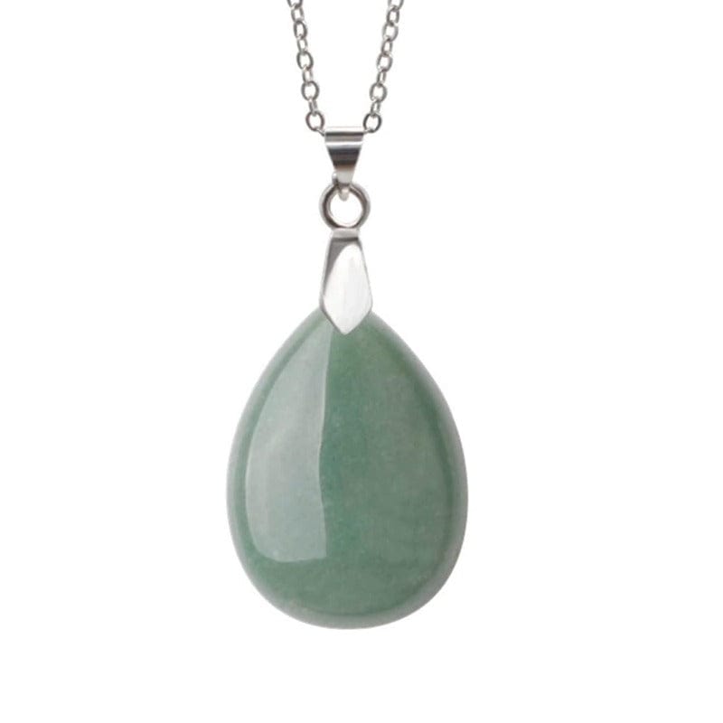 "Drop" pendant in Aventurine with chain or rubber