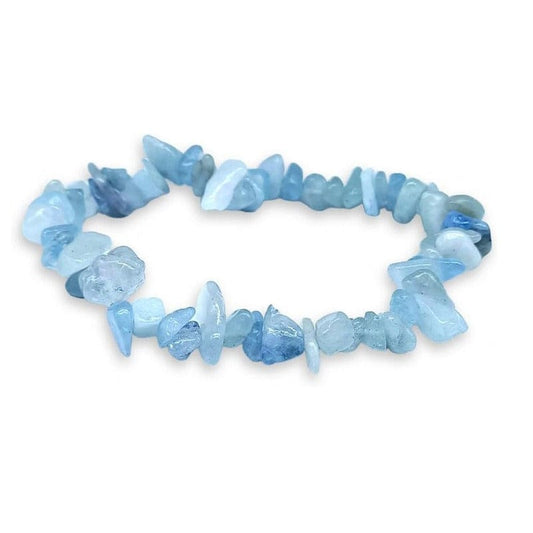 Aquamarine - elastic bracelet in "chips"