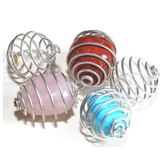 5 silver spirals for DIY pendant