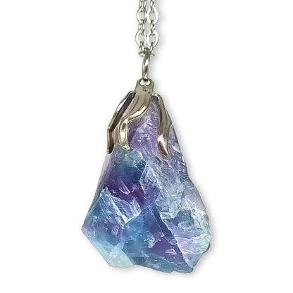 Rainbow Fluorite - Raw Pendant Necklace