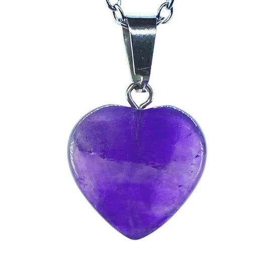 Amethyst - necklace with heart pendant