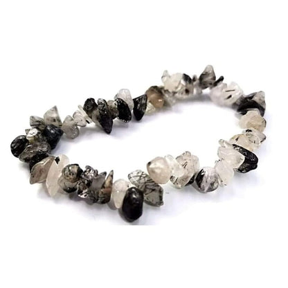 Tourmalinated quartz - elastic bracelet in "chips"