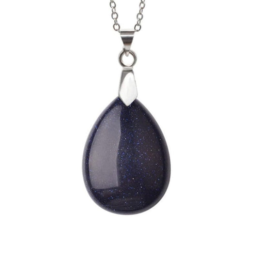 "Drop" pendant in Sodalite with chain or rubber