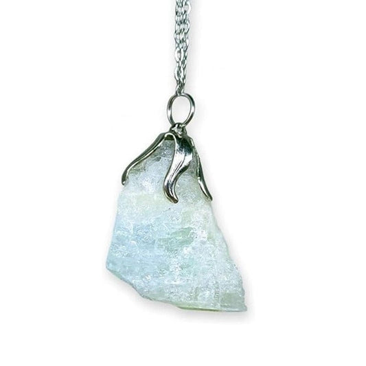Aquamarine - necklace with raw stone pendant