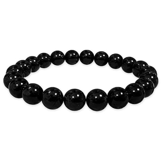 Elastic bracelet in Black Tourmaline spheres