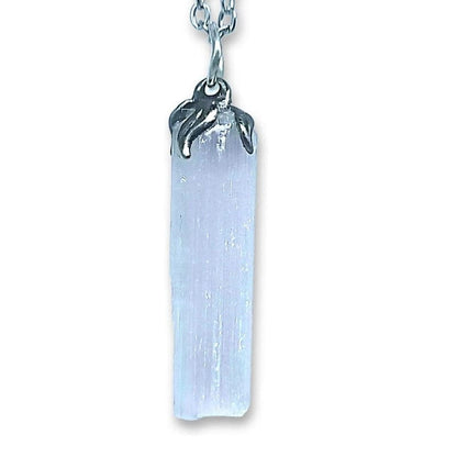 Raw Selenite "stick" - pendant necklace