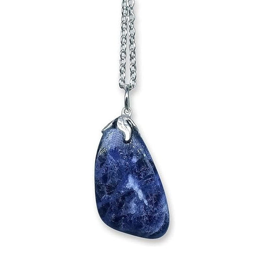 Sodalite - necklace with tumbled stone pendant