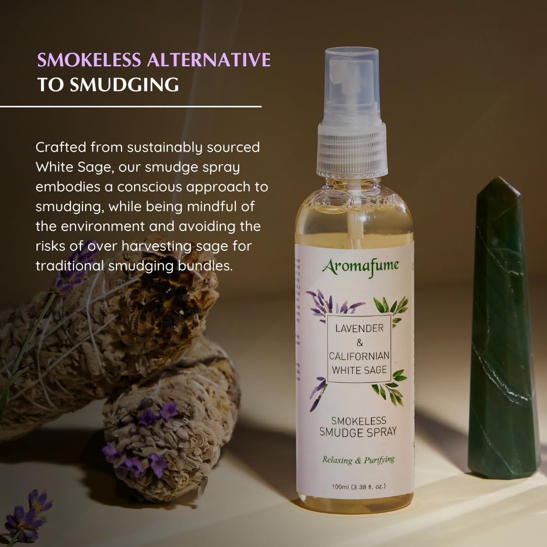 AROMAFUME - Spray per Ambienti agli Olii Essenziali 100% Naturale (SALVIA BIANCA E LAVANDA)