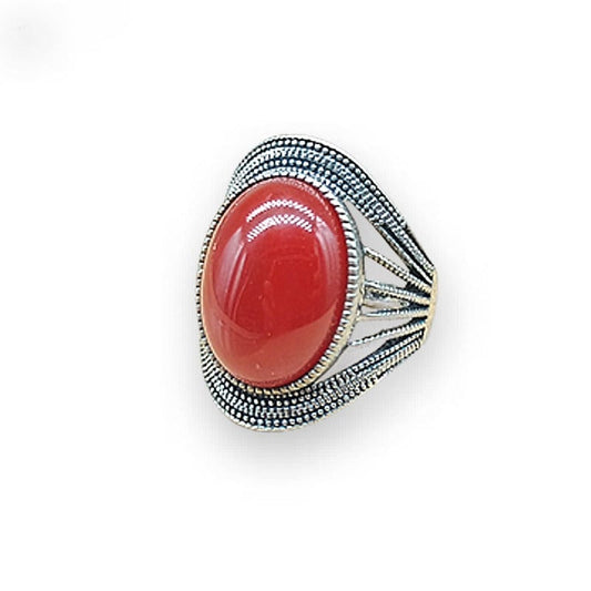 Corniola - anello regolabile in ottone anallergico