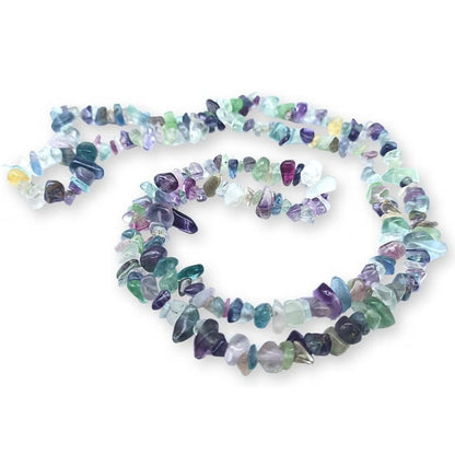 Rainbow fluorite - chips necklace