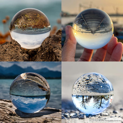Sfera di Cristallo Trasparente K9, per Divinazione, Guarigione e Fotografia, con supporto