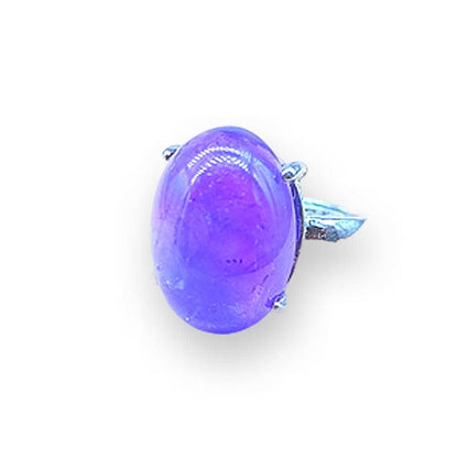 Ametista Ovale - anello regolabile in ottone anallergico
