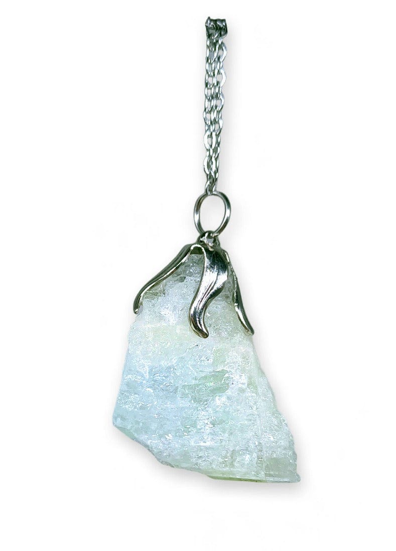 Aquamarine - necklace with raw stone pendant