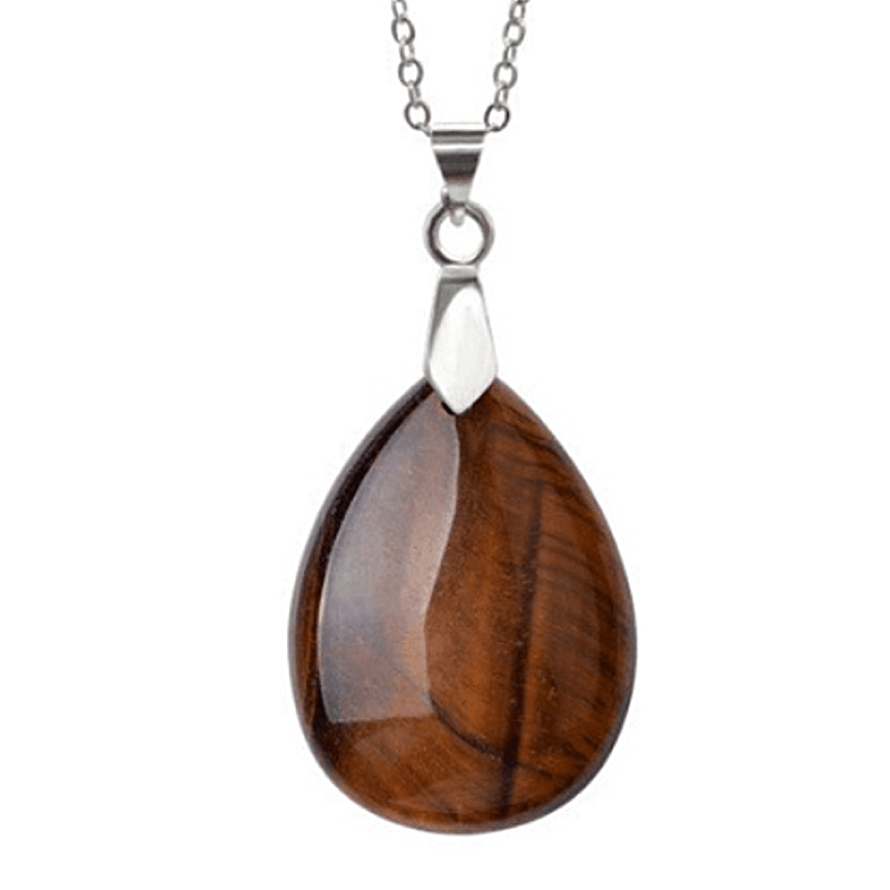 Tiger's Eye "drop" pendant with chain or rubber