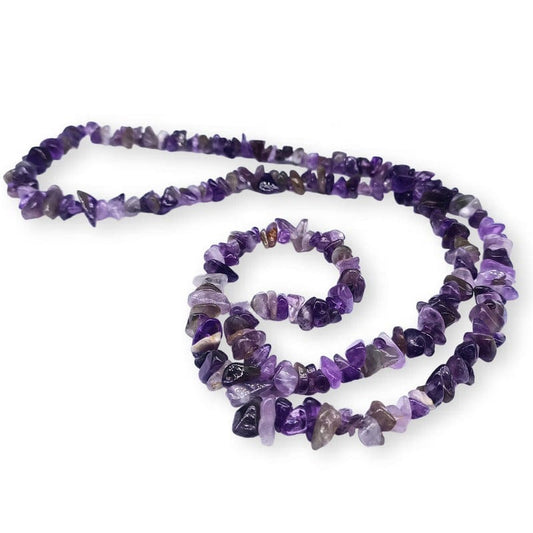 Amethyst - chips necklace