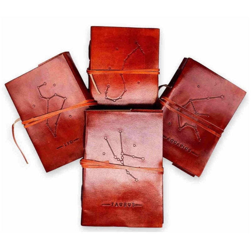 Handcrafted leather diaries - Zodiac signs