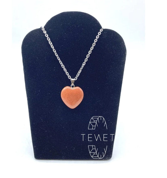 Goldstone - necklace with heart pendant