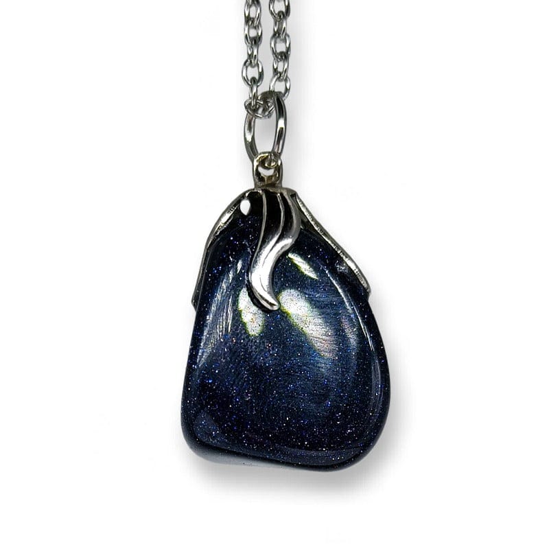 Epidote - tumbled stone pendant necklace