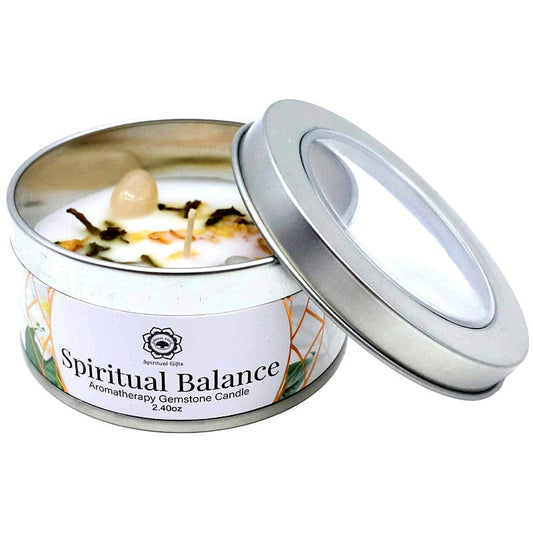 Candela Profumata Artigianale con Pietre Dure (GELSOMINO - CRISTALLO DI ROCCA - EQUILIBRIO SPIRITUALE)
