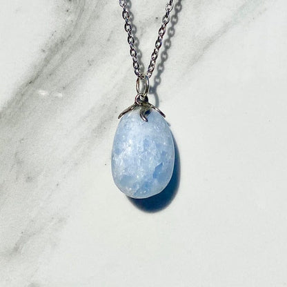 Blue/light blue calcite - necklace with pendant