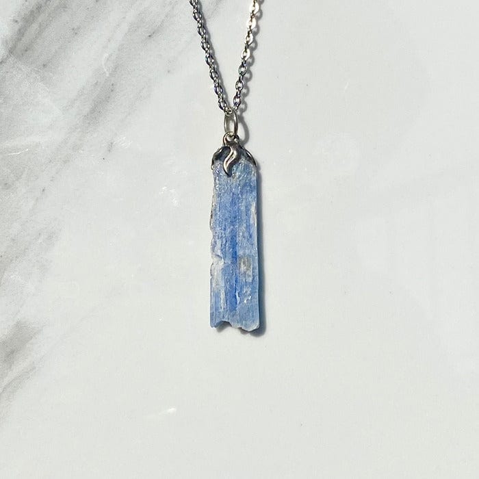 Raw blue kyanite - pendant necklace