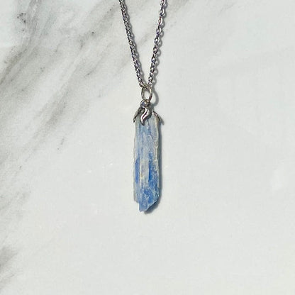 Raw blue kyanite - pendant necklace