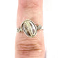 Cristallo di rocca - anello regolabile laccato in argento