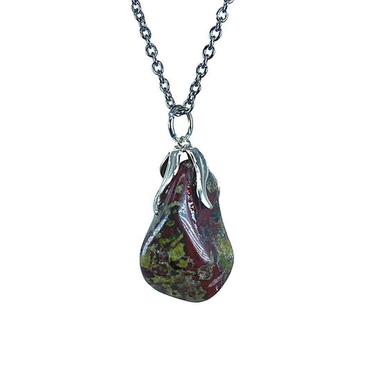 Dragon stone / dragon blood jasper - necklace with pendant