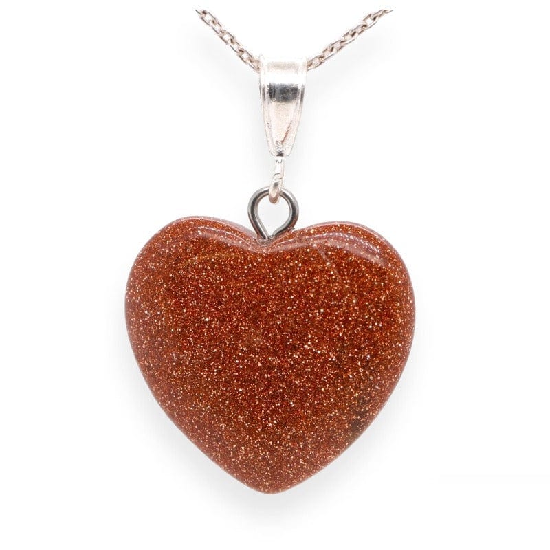 Goldstone - necklace with heart pendant