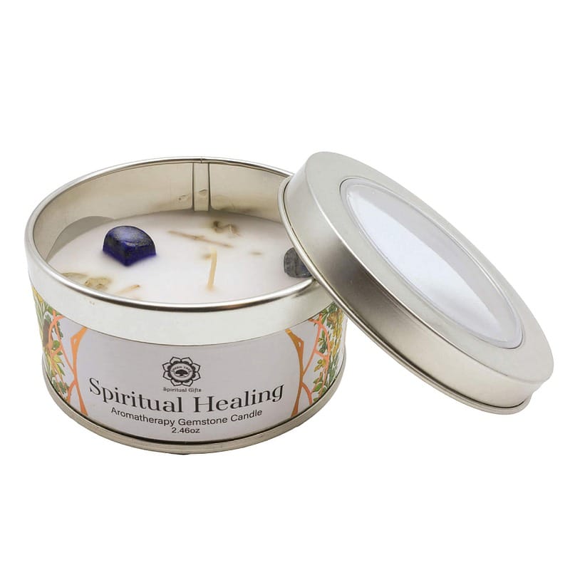 Candela Profumata Artigianale con Pietre Dure (ACQUA DI FLORIDA - LAPISLAZZULI - BENESSERE SPIRITUALE)