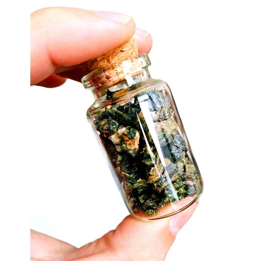 Glass Bottle With Raw Minerals - CITRINE QUARTZ 