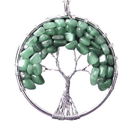 Ciondolo Albero della Vita Avventurina acciaio inox