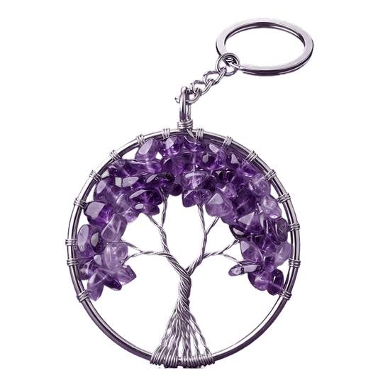 Portachiavi Albero della Vita Ametista 5 cm