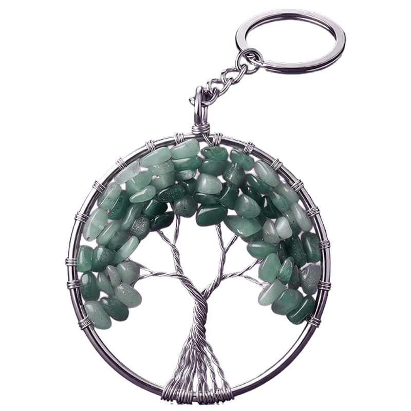 Portachiavi Albero della Vita Avventurina 5 cm