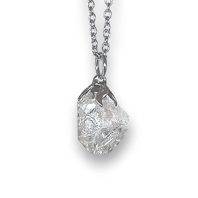 Quarzo Herkimer - collana con ciondolo grezzo