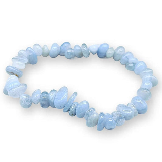 Chalcedony - elastic bracelet in "chips"