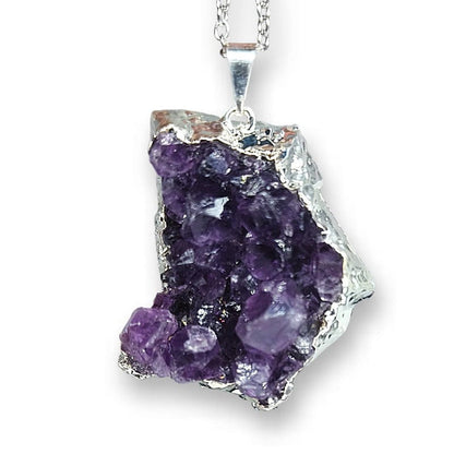 Ametista Drusa - collana ciondolo argentato