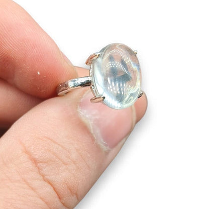 Amethyst - adjustable ring in hypoallergenic brass