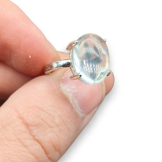 Amethyst - adjustable ring in hypoallergenic brass