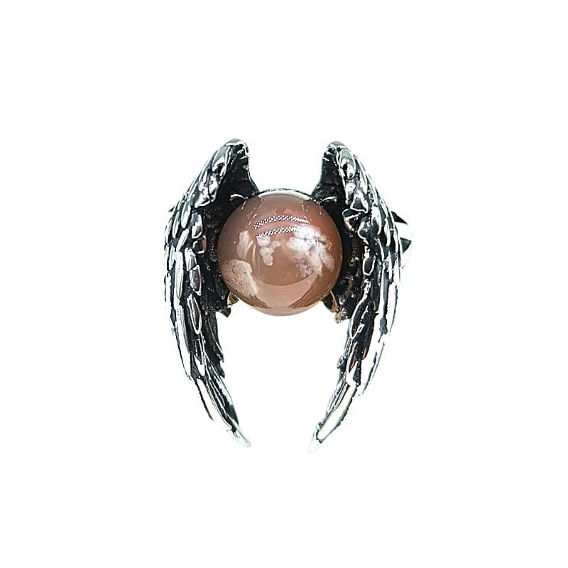 Ali di Angelo - Agata Sakura - anello regolabile in ottone anallergico