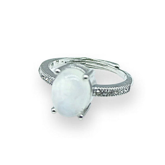 Pietra di Luna Piccolo - anello regolabile in ottone anallergico