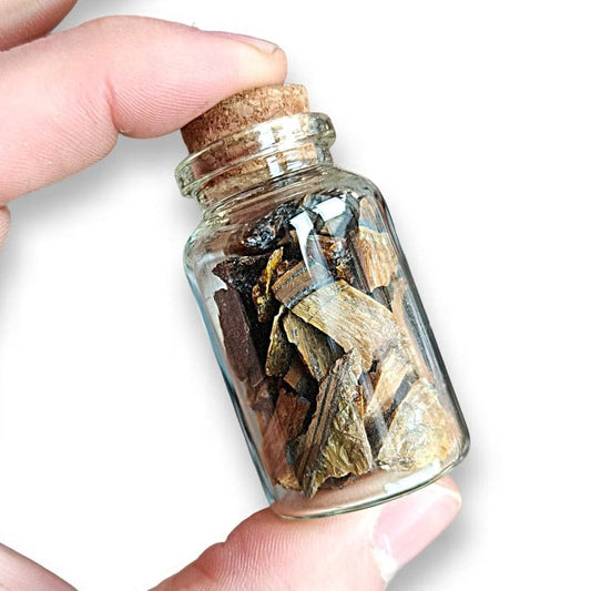 Glass Bottle With Raw Minerals - BLACK TOURMALINE 