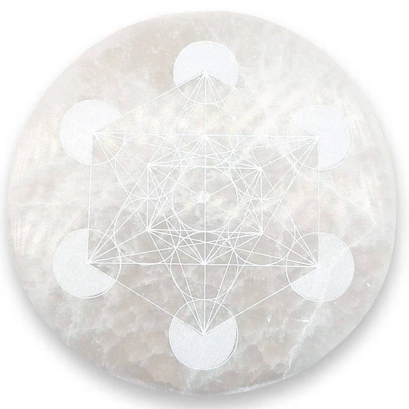 Porta Incenso in Selenite CUBO DI METATRON 10 cm