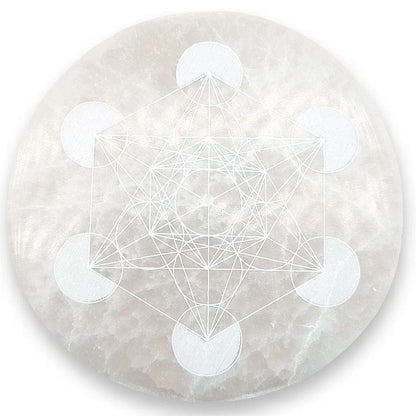 Porta Incenso in Selenite CUBO DI METATRON 10 cm