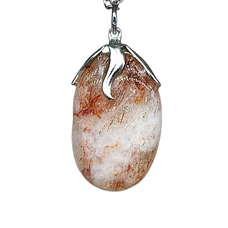 Collar con colgante de piedra pulida de epidota