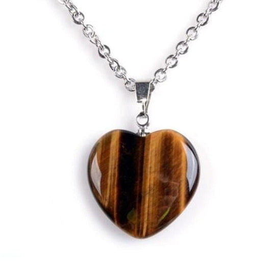 Tiger's eye - necklace with heart pendant